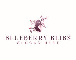 Sakura Woman Tree logo design