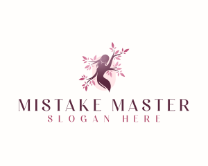 Sakura Woman Tree logo design