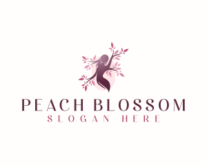 Sakura Woman Tree logo design