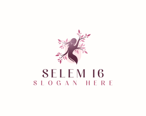 Sakura Woman Tree logo design