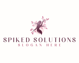 Sakura Woman Tree logo design