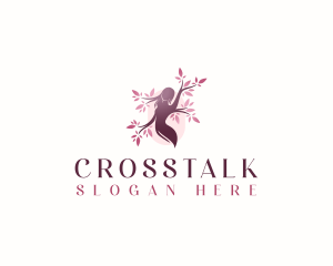 Sakura Woman Tree logo design