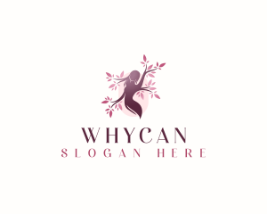 Sakura Woman Tree logo design