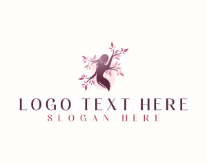 Sakura Woman Tree Logo