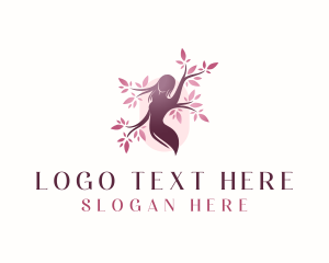 Massage - Sakura Woman Tree logo design