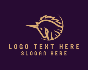Mythical Creature - Gold Premium Unicorn logo design