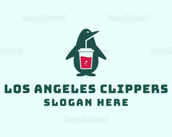 Penguin Smoothie Drink Logo