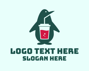 Penguin - Penguin Smoothie Drink logo design