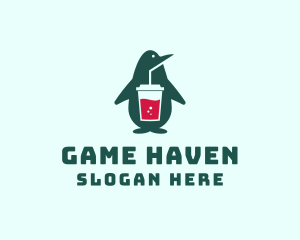 Boba - Penguin Smoothie Drink logo design