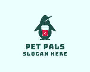 Penguin Smoothie Drink  logo design