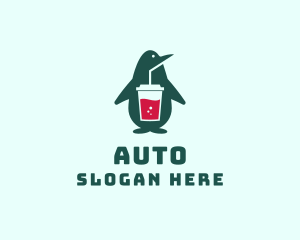 Cooler - Penguin Smoothie Drink logo design