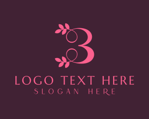 Number 3 - Beauty Salon Letter B logo design