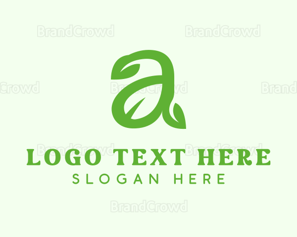 Organic Leaf Letter A Logo