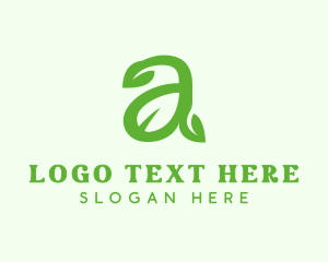 Botanical - Organic Leaf Letter A logo design