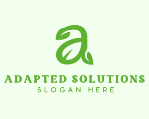 Organic Leaf Letter A logo design