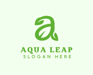 Organic Leaf Letter A logo design