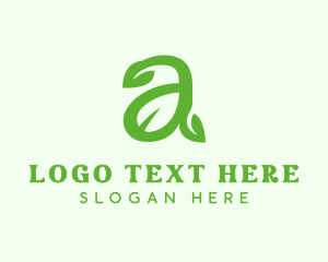 Eco - Organic Leaf Letter A logo design