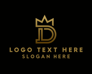 Queen - Luxury Crown Letter D logo design