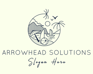 Beachside Resort Getaway logo design