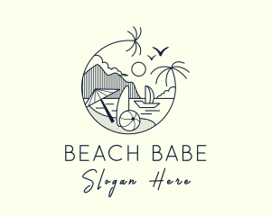 Beachside Resort Getaway logo design