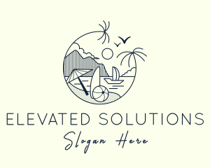 Beachside Resort Getaway logo design