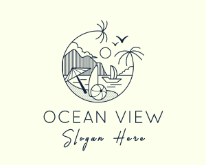 Beachside Resort Getaway logo design