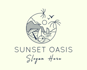 Beachside Resort Getaway logo design