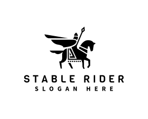 Horse Spear Rider logo design