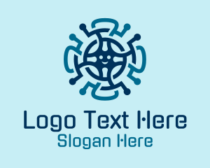 Connection - Tech Wheel Virus logo design
