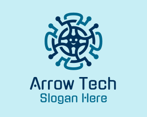 Tech Wheel Virus logo design