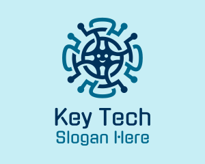 Tech Wheel Virus logo design