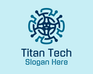 Tech Wheel Virus logo design