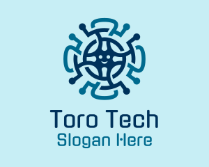 Tech Wheel Virus logo design