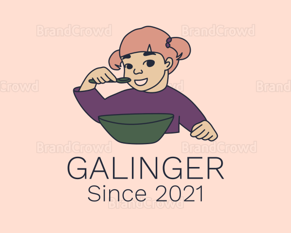 Kindergarten Girl Character Logo