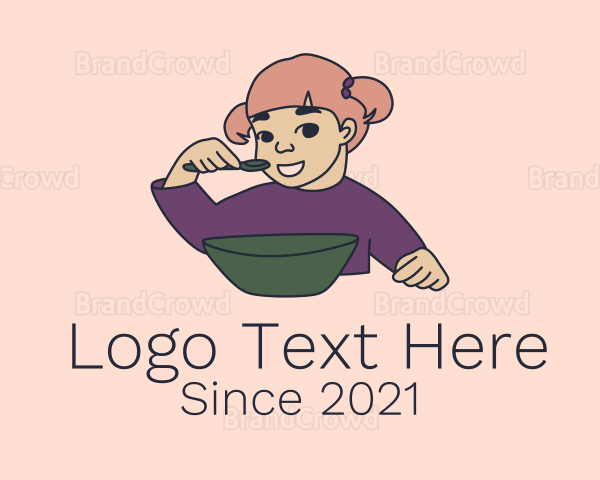 Kindergarten Girl Character Logo