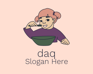 Kindergarten Girl Character  Logo