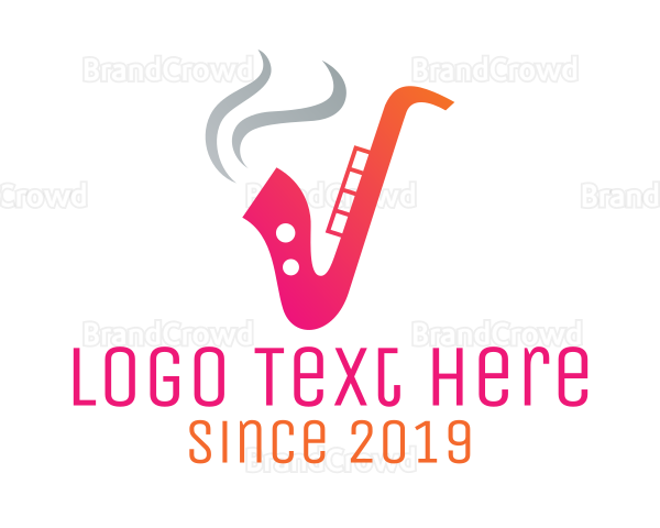 Smoking  Music Saxophone Logo