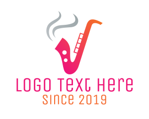 Saxophone Player - Smoking  Music Saxophone logo design