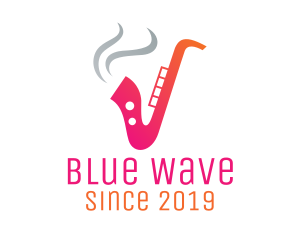 Blues - Smoking  Music Saxophone logo design