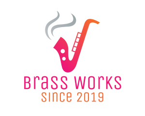Brass - Smoking  Music Saxophone logo design