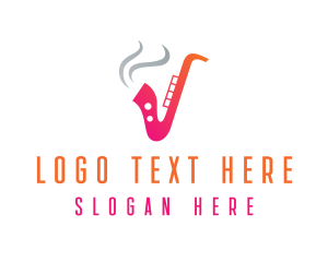 Smoking - Smoking  Music Saxophone logo design