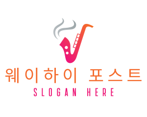 Smoking  Music Saxophone logo design