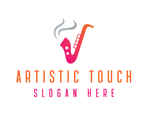 Smoking  Music Saxophone logo design