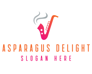 Smoking  Music Saxophone logo design