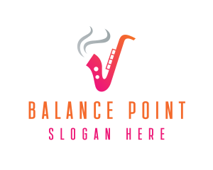 Smoking  Music Saxophone logo design