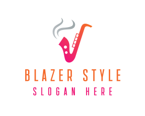 Smoking  Music Saxophone logo design