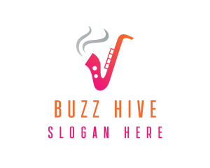 Smoking  Music Saxophone logo design