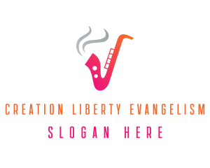 Smoking  Music Saxophone logo design