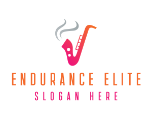 Smoking  Music Saxophone logo design