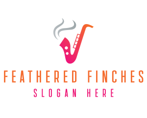 Smoking  Music Saxophone logo design